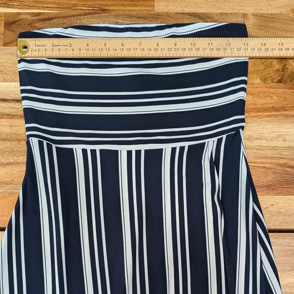Banana Republic Womens Maxi Dress XS Black White‎ Stripe Strapless Vacation - Picture 5 of 10